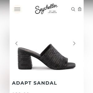 Seychelles Black Raffia sandal
